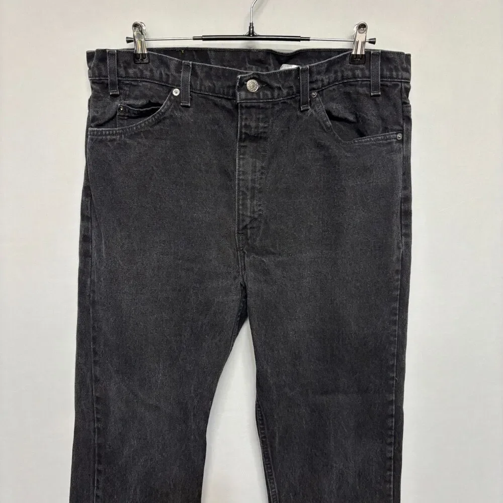 Vintage Levi's 505 Orange Tab Regular Fit Size 40x30 Black Denim USA C130 -14